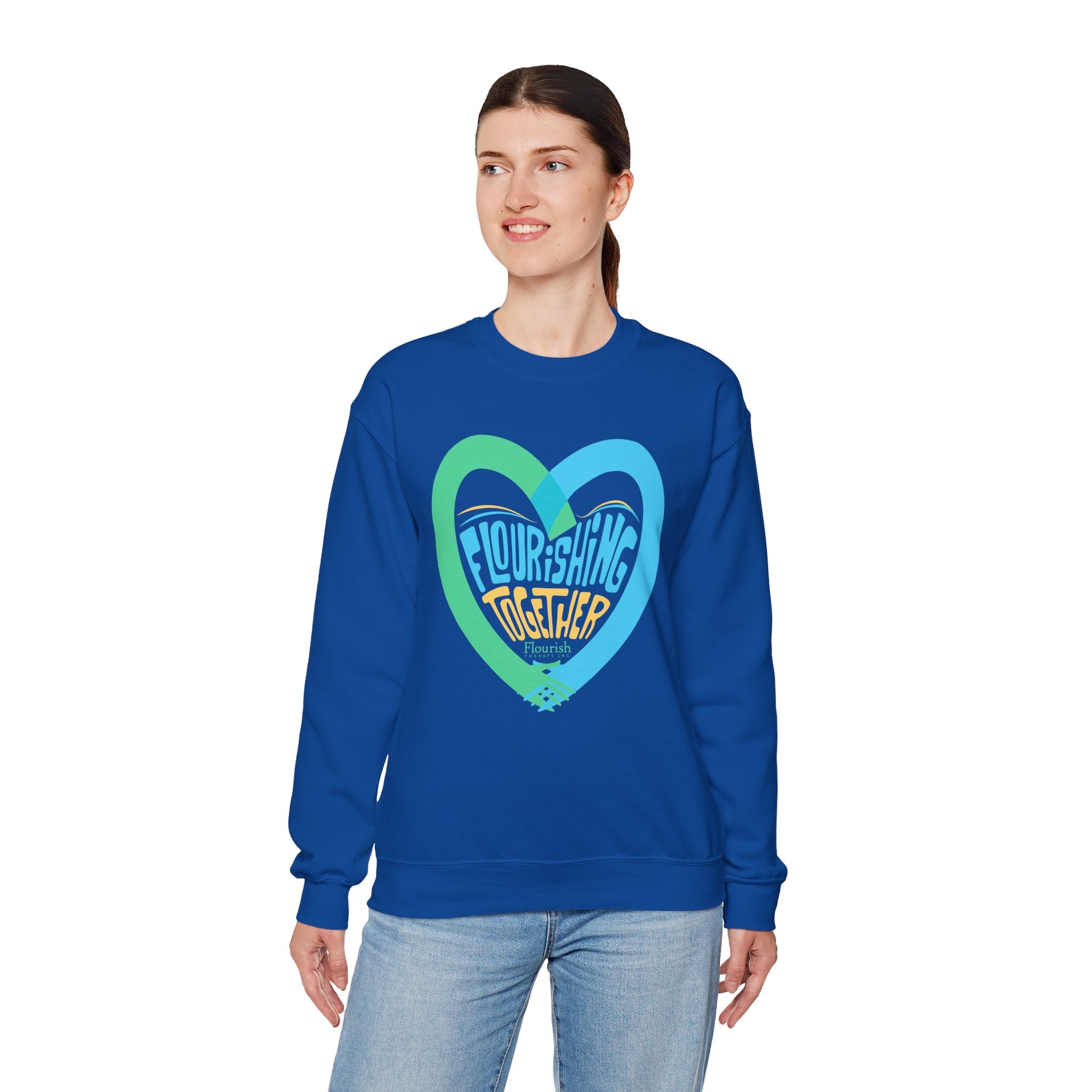 Heart Hands Flourishing Together Sweatshirt - Flourish Therapy Collection